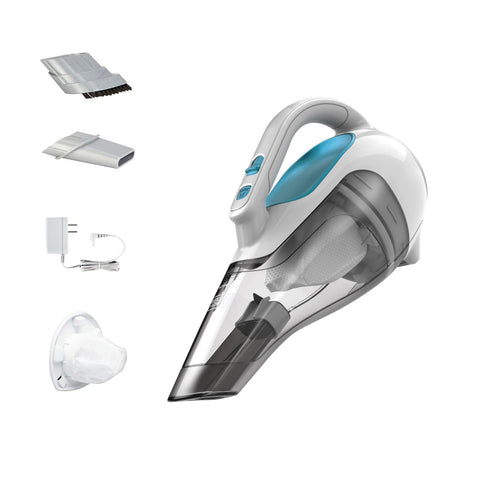 BLACK+DECKER Dustbuster wide-mouth for fast large-debris pickup.