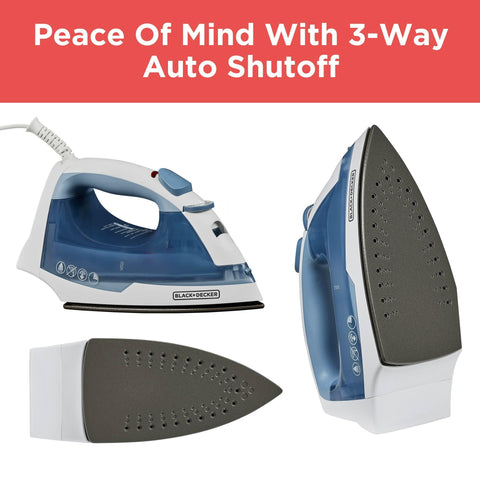 BLACK+DECKER Easy Steam Compact Iron translucent water tank for easy filling and monitoring.