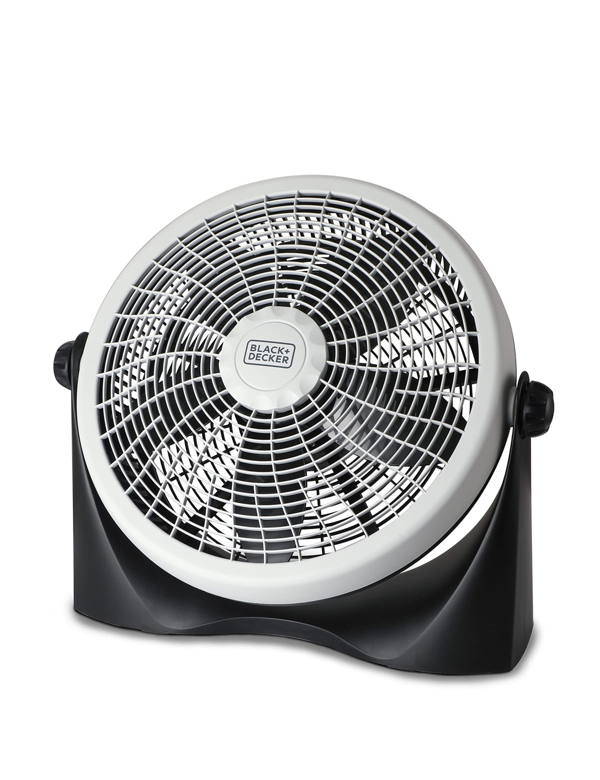 BLACK+DECKER high velocity floor fan front view showing overall build and size for living spaces
