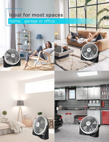 Quiet operation of BLACK+DECKER high velocity floor fan during daily activities