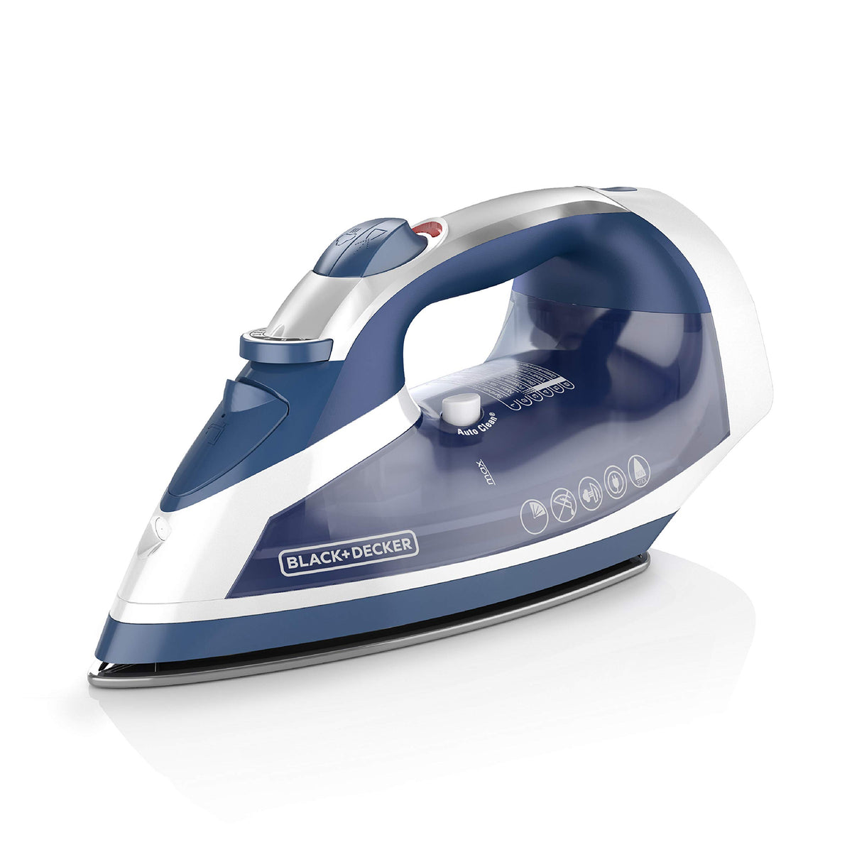 BLACK+DECKER ICR16X cord-reel iron ready for daily ironing with easy glide.
