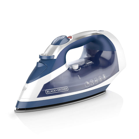 BLACK+DECKER ICR16X cord-reel iron ready for daily ironing with easy glide.