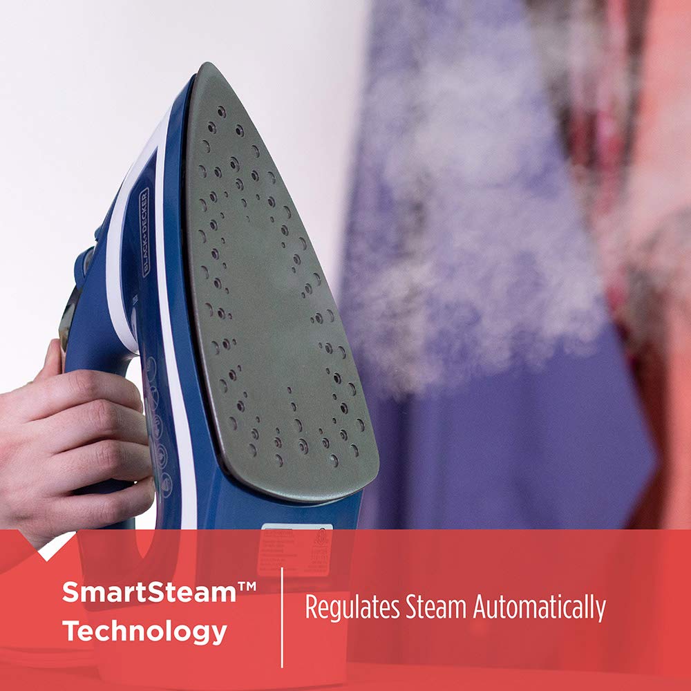 BLACK+DECKER ICR16X nonstick soleplate glides smoothly over fabrics.