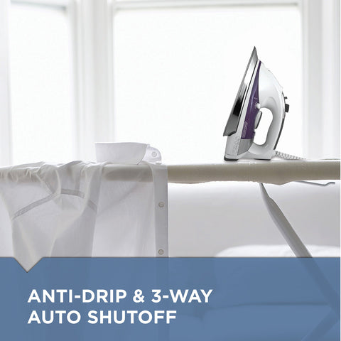 Anti-Drip feature preventing water stains during steaming on IR1350S