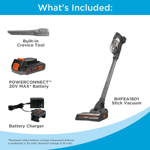 BLACK+DECKER PowerSeries 20V Max AUTOSENSE automatically adjusts suction for carpet or hard floors.