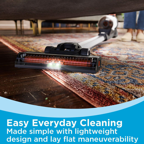 BLACK+DECKER PowerSeries 20V Max cleans under furniture with a slim profile.