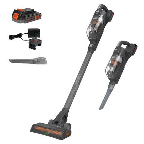 BLACK+DECKER PowerSeries 20V Max stick vacuum features an LED floorhead for visible cleaning.