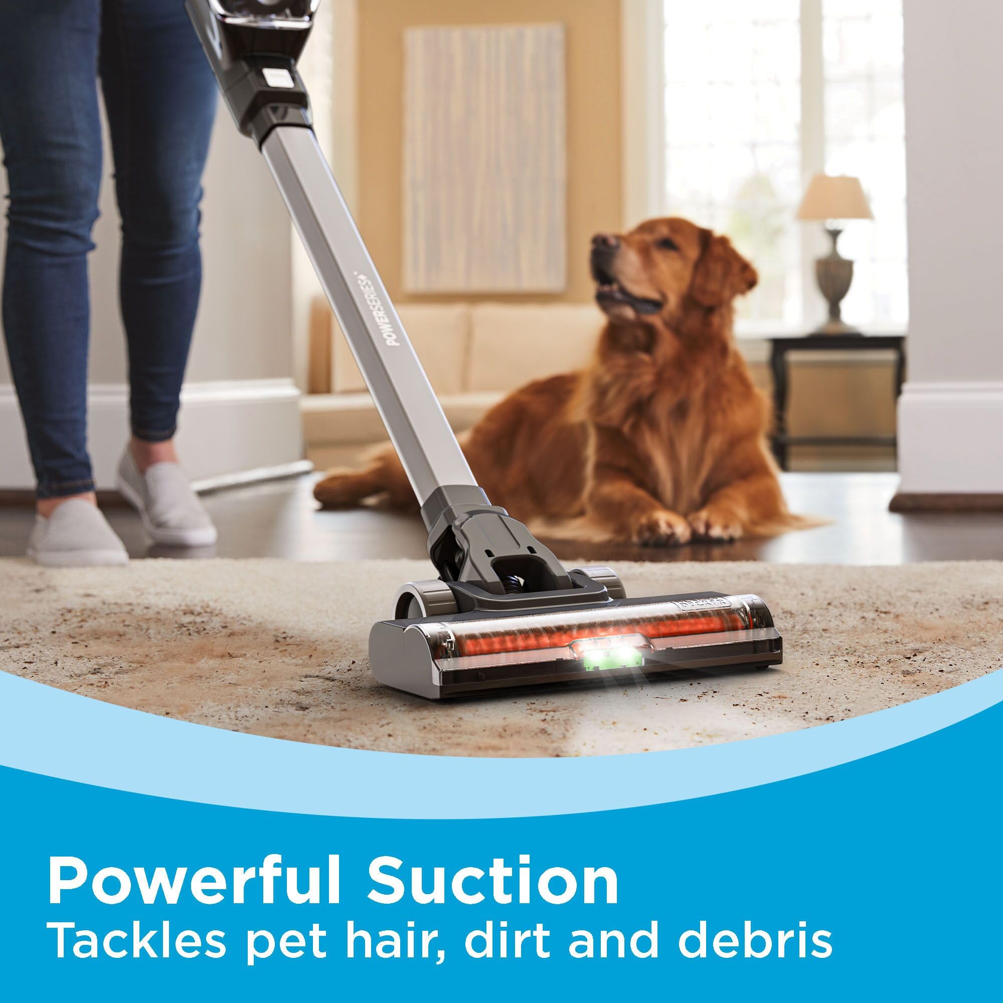 BLACK+DECKER PowerSeries 20V Max self-standing storage keeps the unit upright.