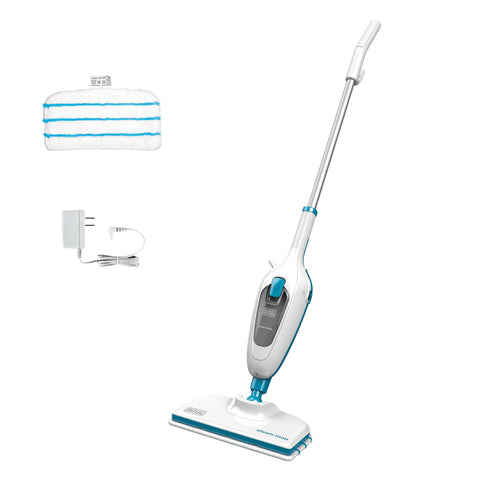 Black+Decker Steam Mop pivot head for tight spaces and under furniture.