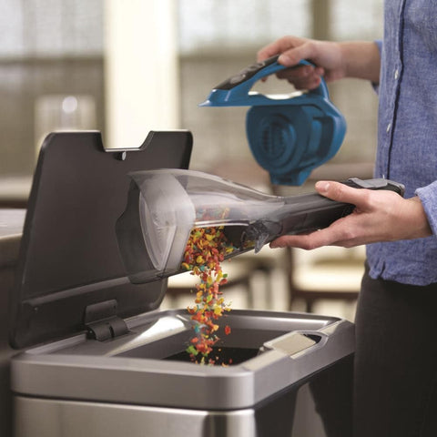 Flip-up brush cleans upholstery on furniture with ease.