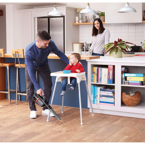 BLACK+DECKER Dustbuster battery indicator shows remaining charge