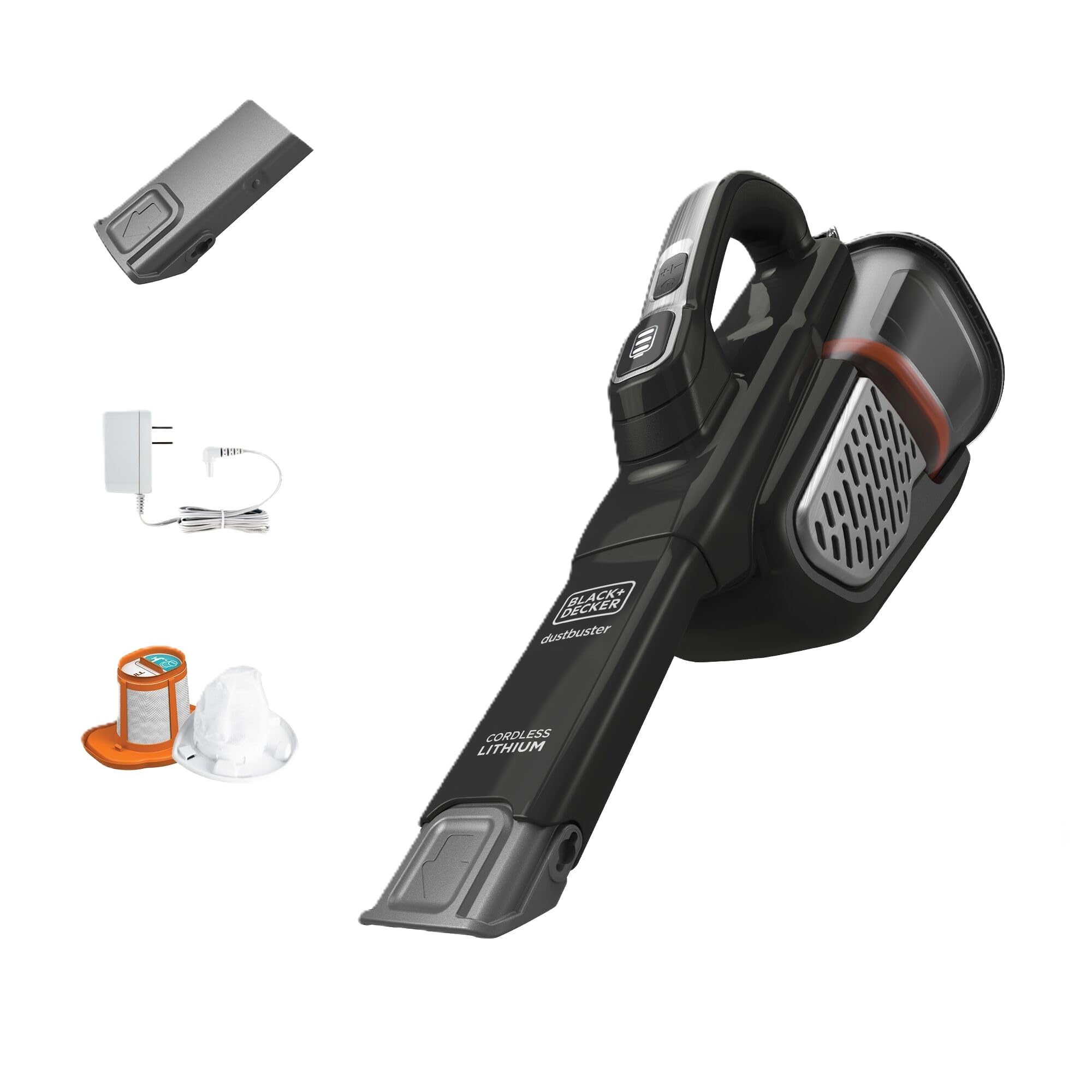 BLACK+DECKER Dustbuster extended crevice tool reaches tight gaps for hidden dirt
