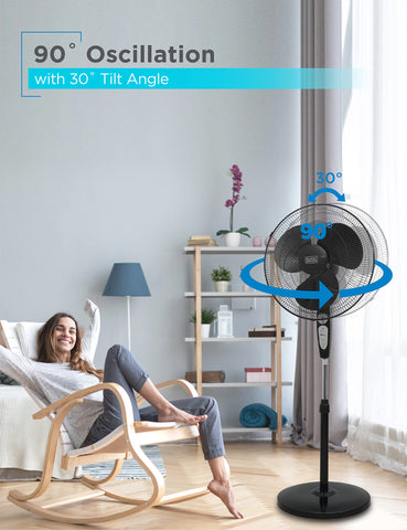 BLACK+DECKER 90-degree oscillation evenly distributes air across the room.