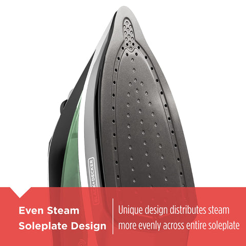 BLACK+DECKER Vitessa Smart Steam Technology tailors steam to fabric type.