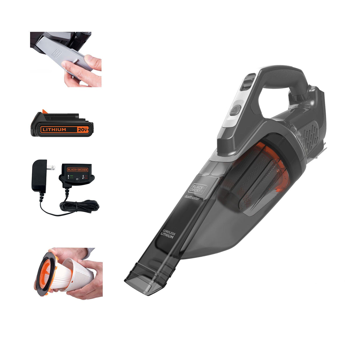 BLACK+DECKER Dustbuster 20V cordless vacuum in action for quick cleanups