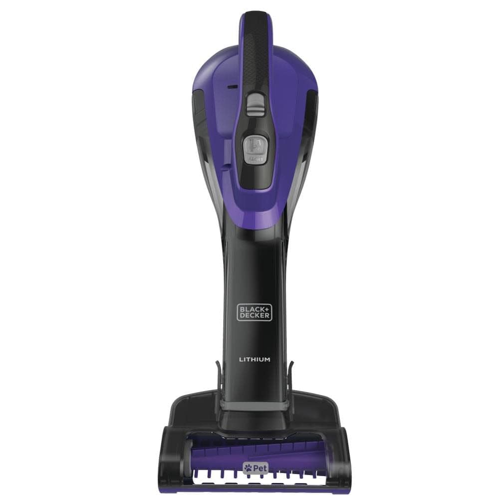 Anti-tangle motorized brush on FurBuster lifting stubborn pet hair