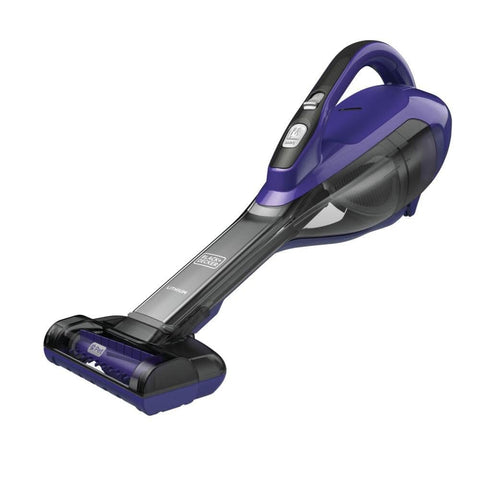 Fiber crevice tool on Black+Decker FurBuster reaching tight gaps