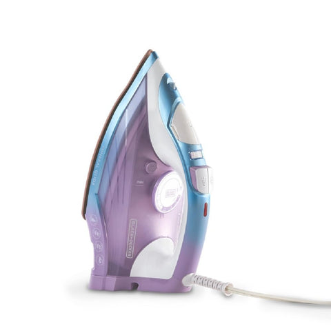 Black+Decker Moonstone Iron soleplate gliding smoothly with even heat distribution