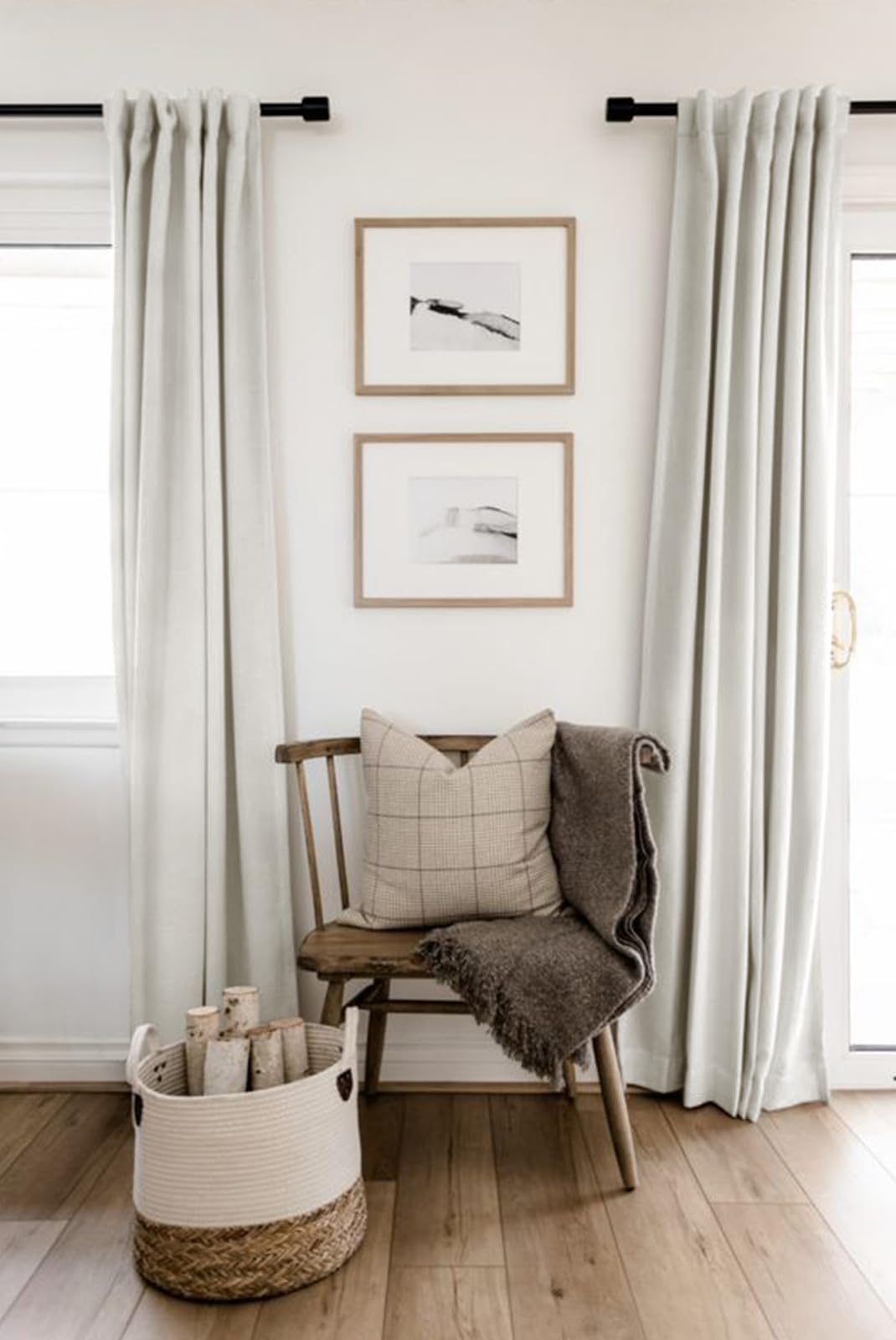 100% Blackout Shield linen drape texture highlights soft, luxurious look.