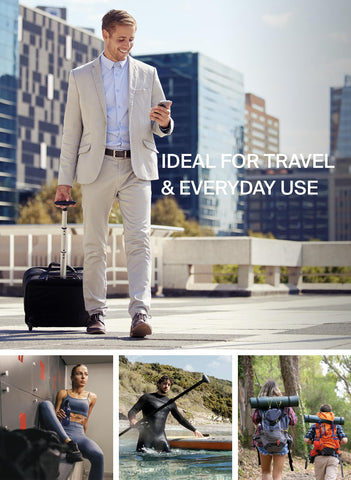 BlackVoyage hanging system allows easy item access in tight hotel or cabin spaces