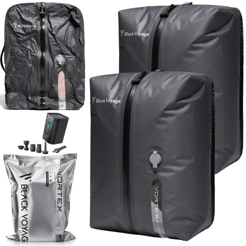 BlackVoyage reusable vacuum bag 18L with pump included for easy packing