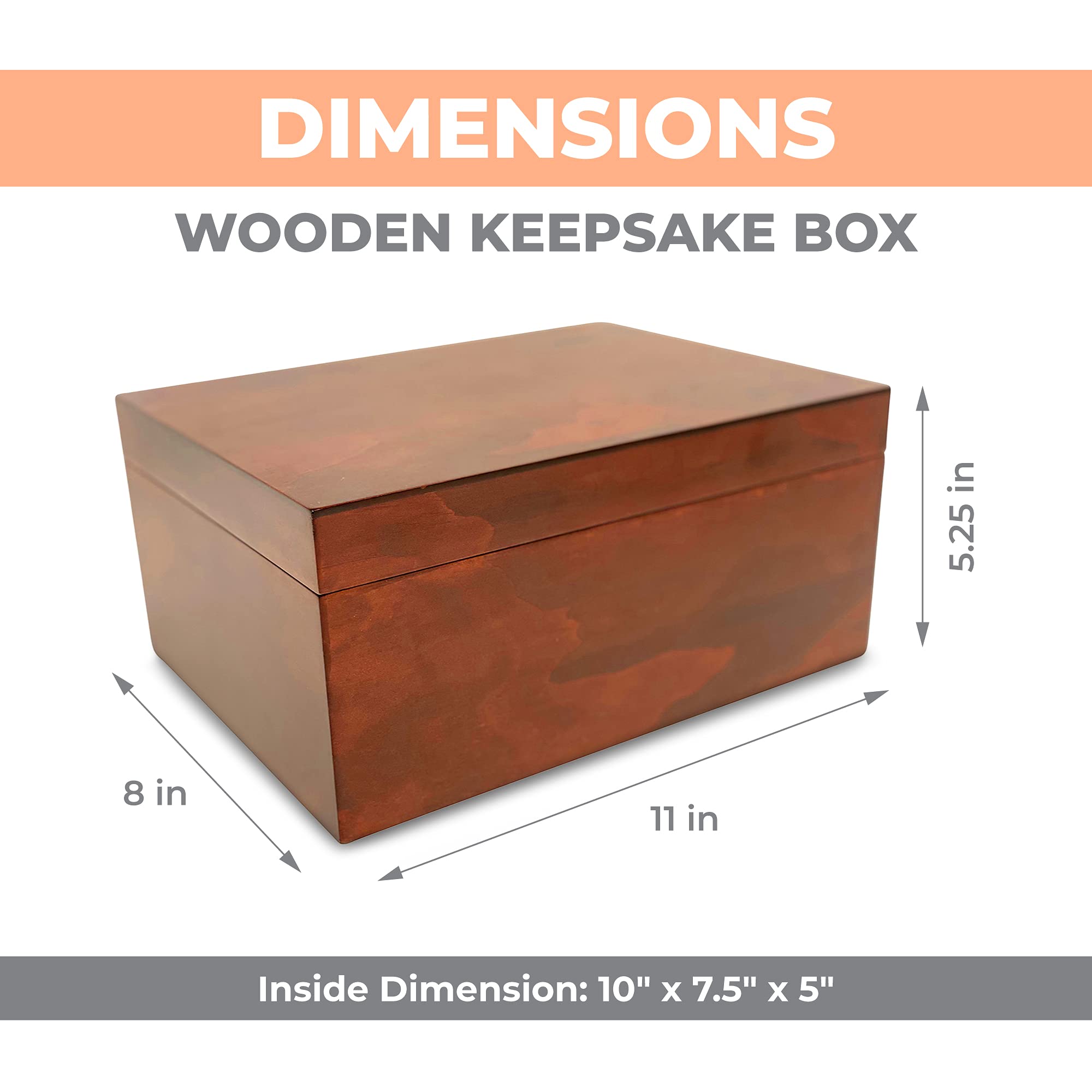 Blake & Lake dark oak box with open lid for easy access to keepsakes.