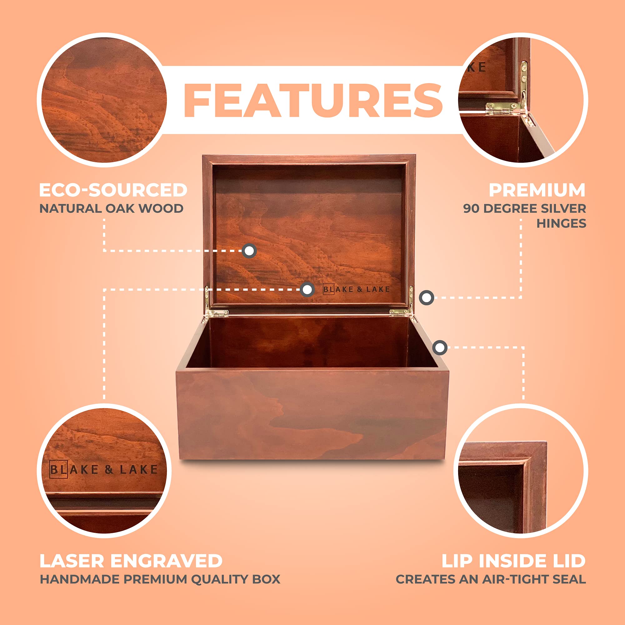 Blake & Lake storage box interior with precise dimensions for compact organization.