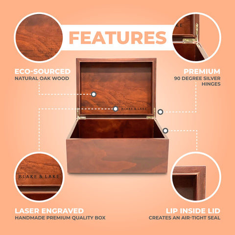 Blake & Lake storage box interior with precise dimensions for compact organization.