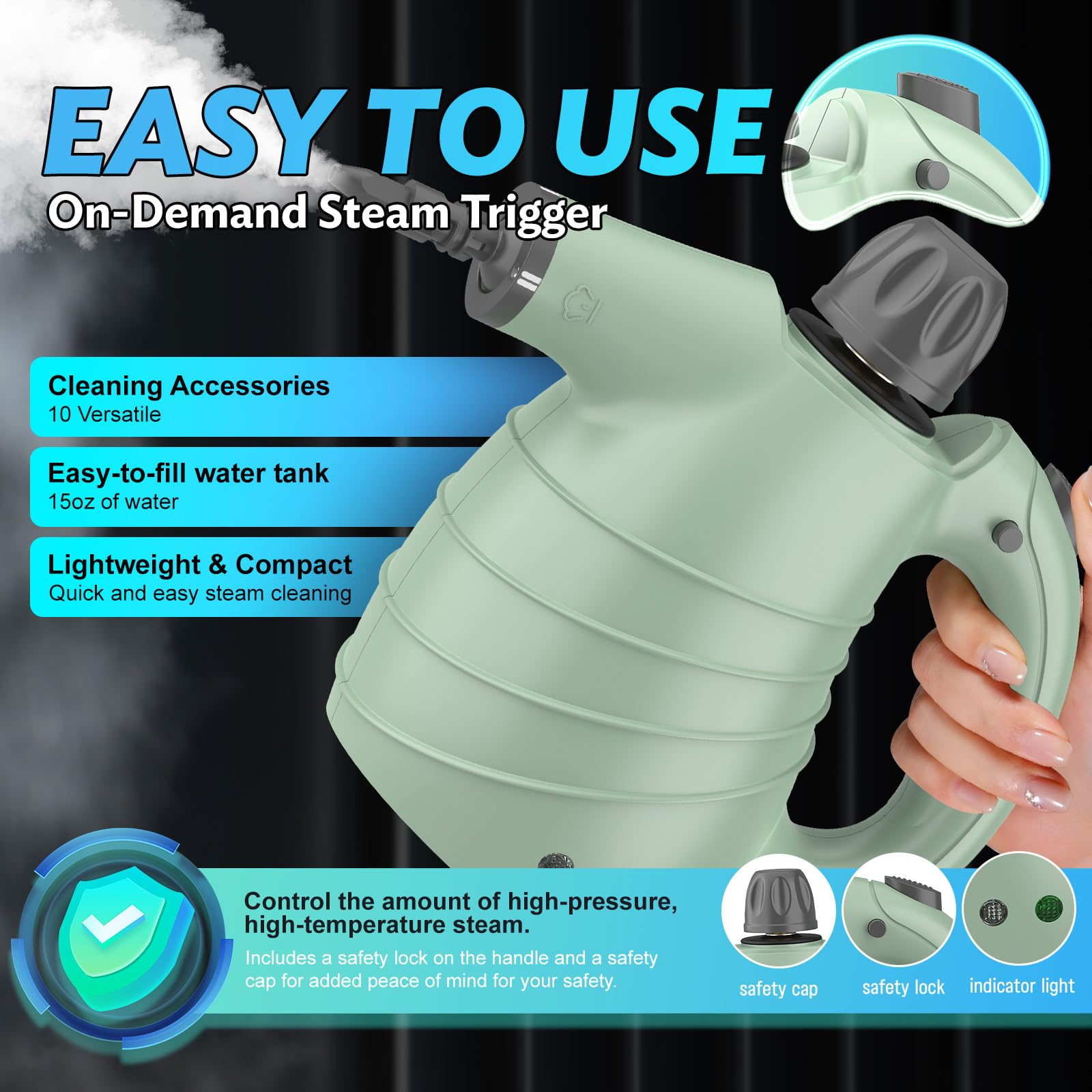 Blanight 350 ml water tank reduces refills during cleaning tasks