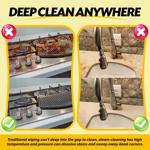 Blanight steam cleaner attachments enabling reach into corners and grout for thorough sanitizing