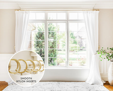 BlastHome curtain rings show removable nylon inserts for smooth operation.