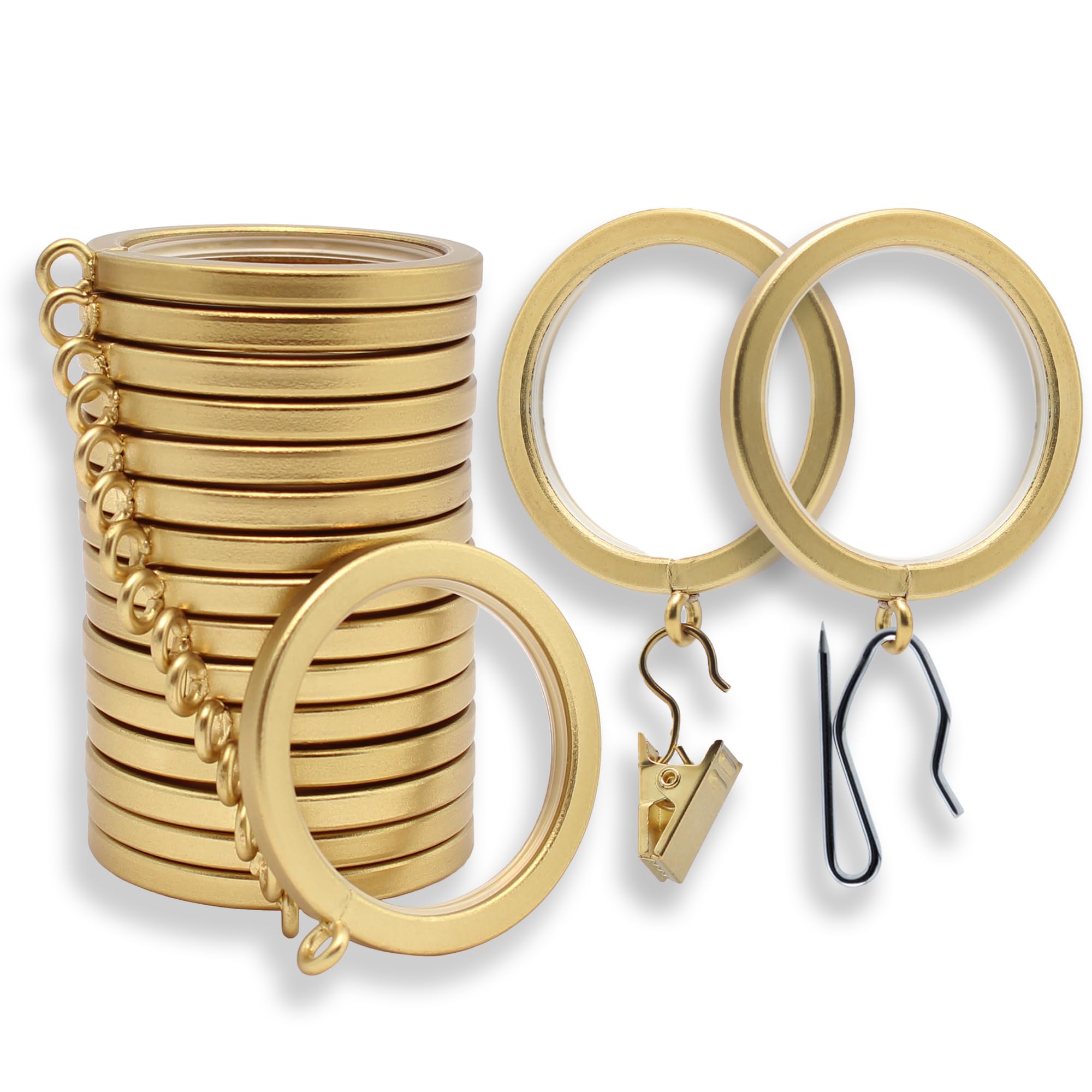 BlastHome luxury curtain rings in brushed gold adding a premium window treatment look.