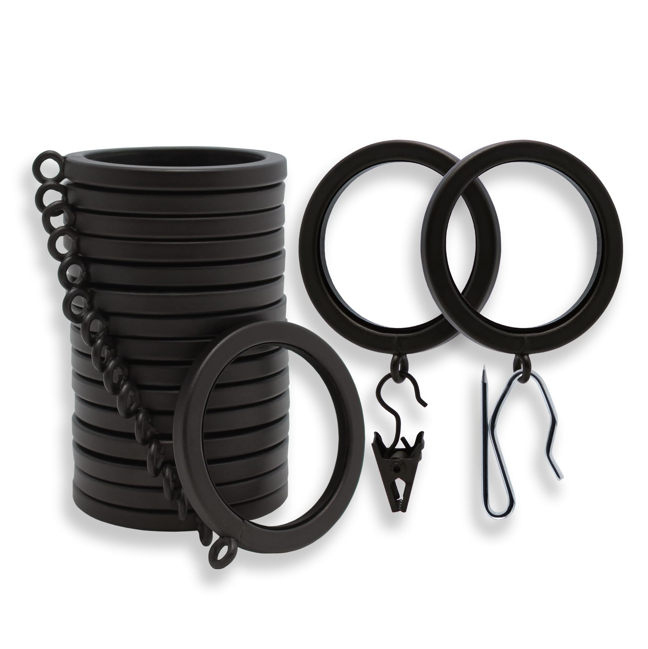 BLASTHOME Luxury Curtain Rings with 1.5 inch ID, smooth glide for two panels.