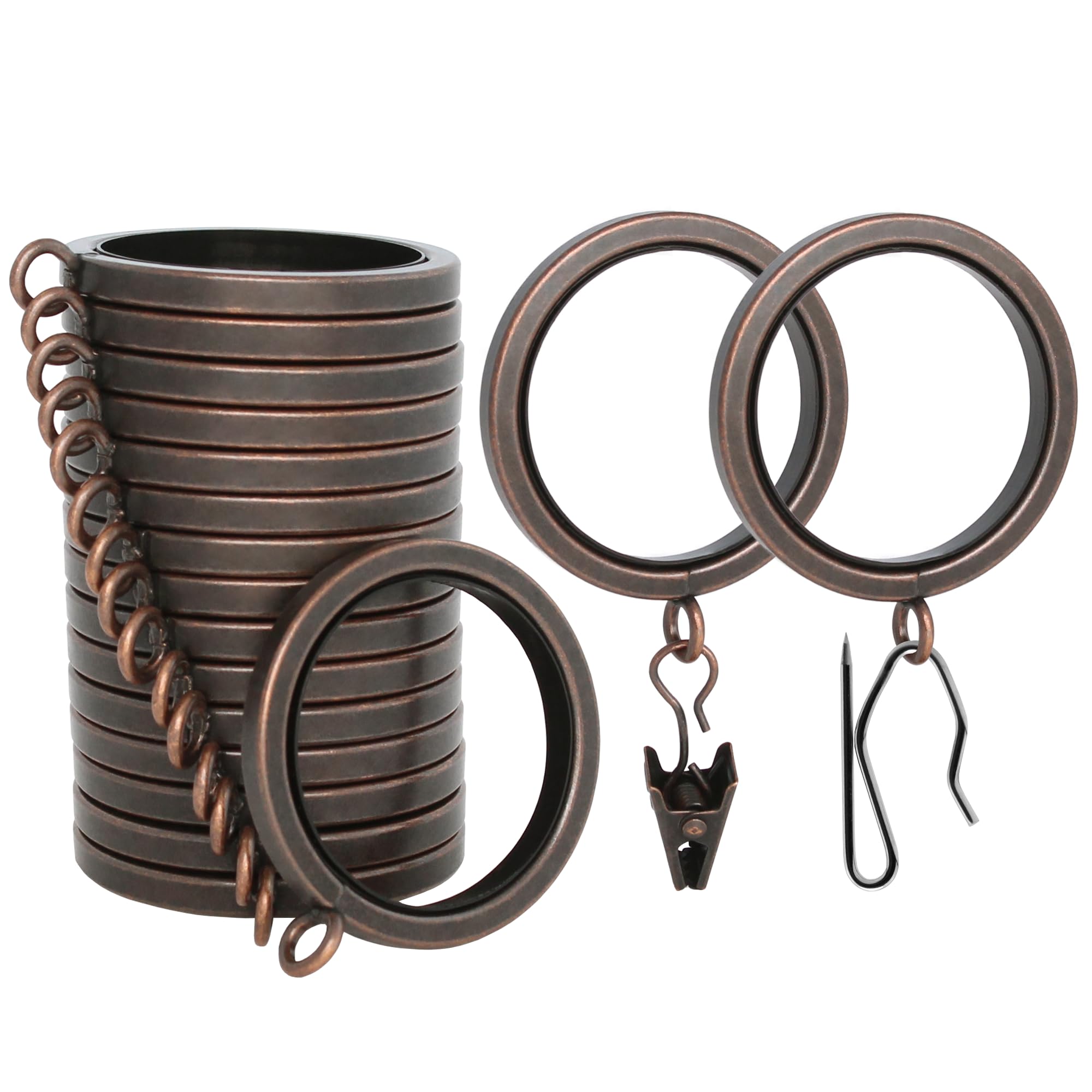 BLASTHOME luxury curtain rings in oil-rubbed bronze with smooth operation for two panels