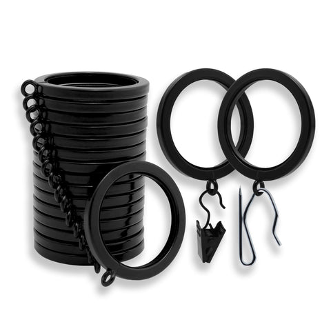 BLASTHOME luxury curtain rings in tuxedo black with a smooth metal finish for modern styling