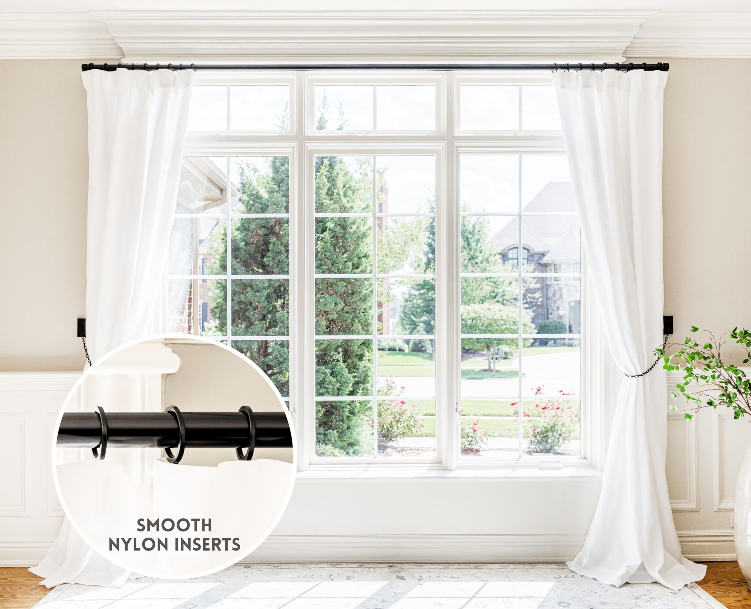 BLASTHOME rings with removable nylon insert, highlighting quiet operation and easy maintenance