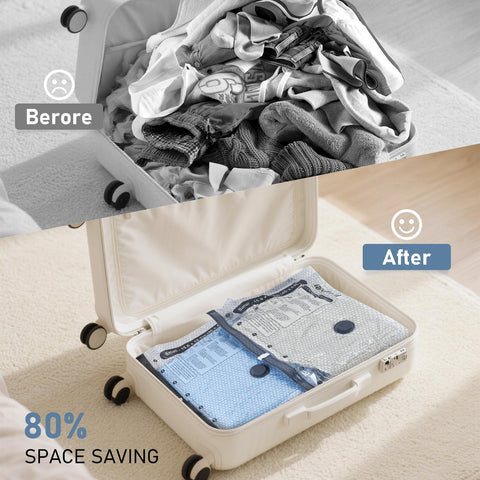BlazeHold bags neatly stowed inside a suitcase for organized travel