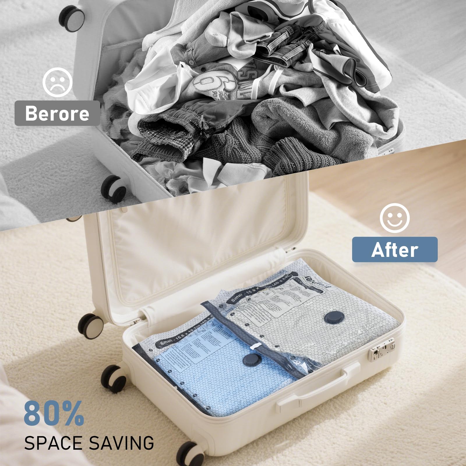 BlazeHold travel-ready bag set with pump for easy packing