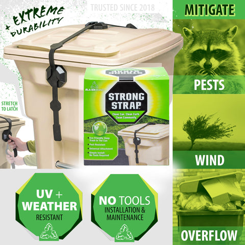 Blazer Brand Pest-Defense feature deters wildlife from the trash bin