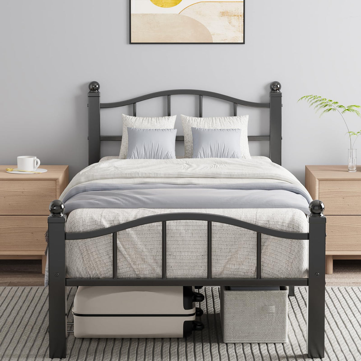 Blbeed metal twin bed frame with quiet design for disturbance-free nights