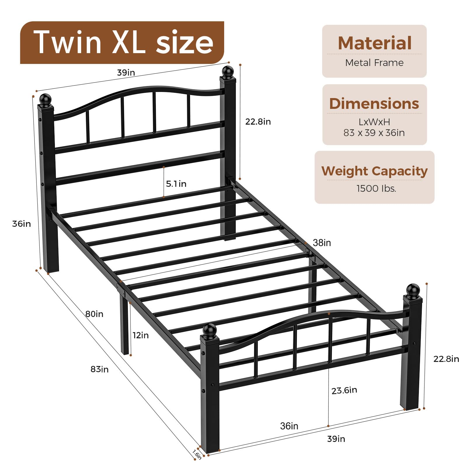 Blbeed underbed-storage view shows ample 12-inch clearance for extra organization.