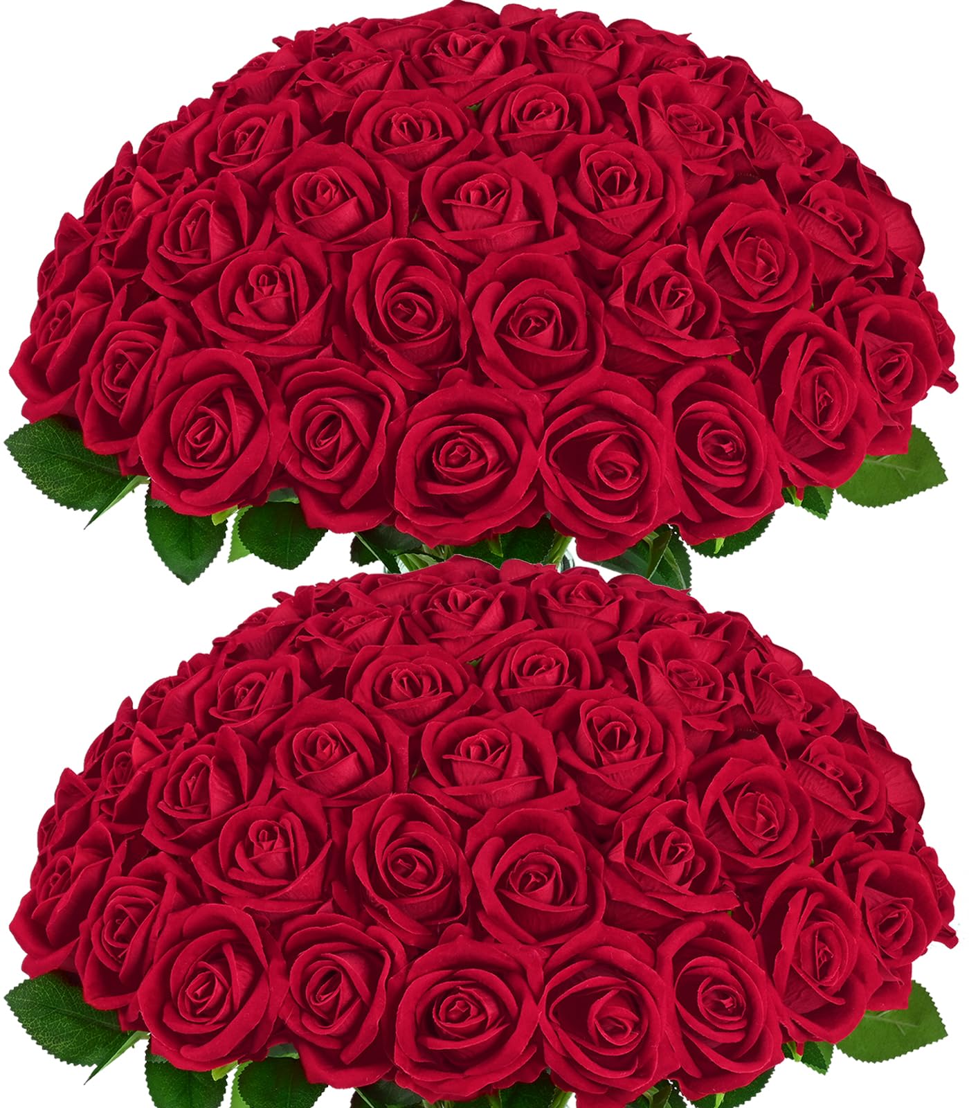 BLEUM CADE 50 red roses with long stems for romantic centerpieces