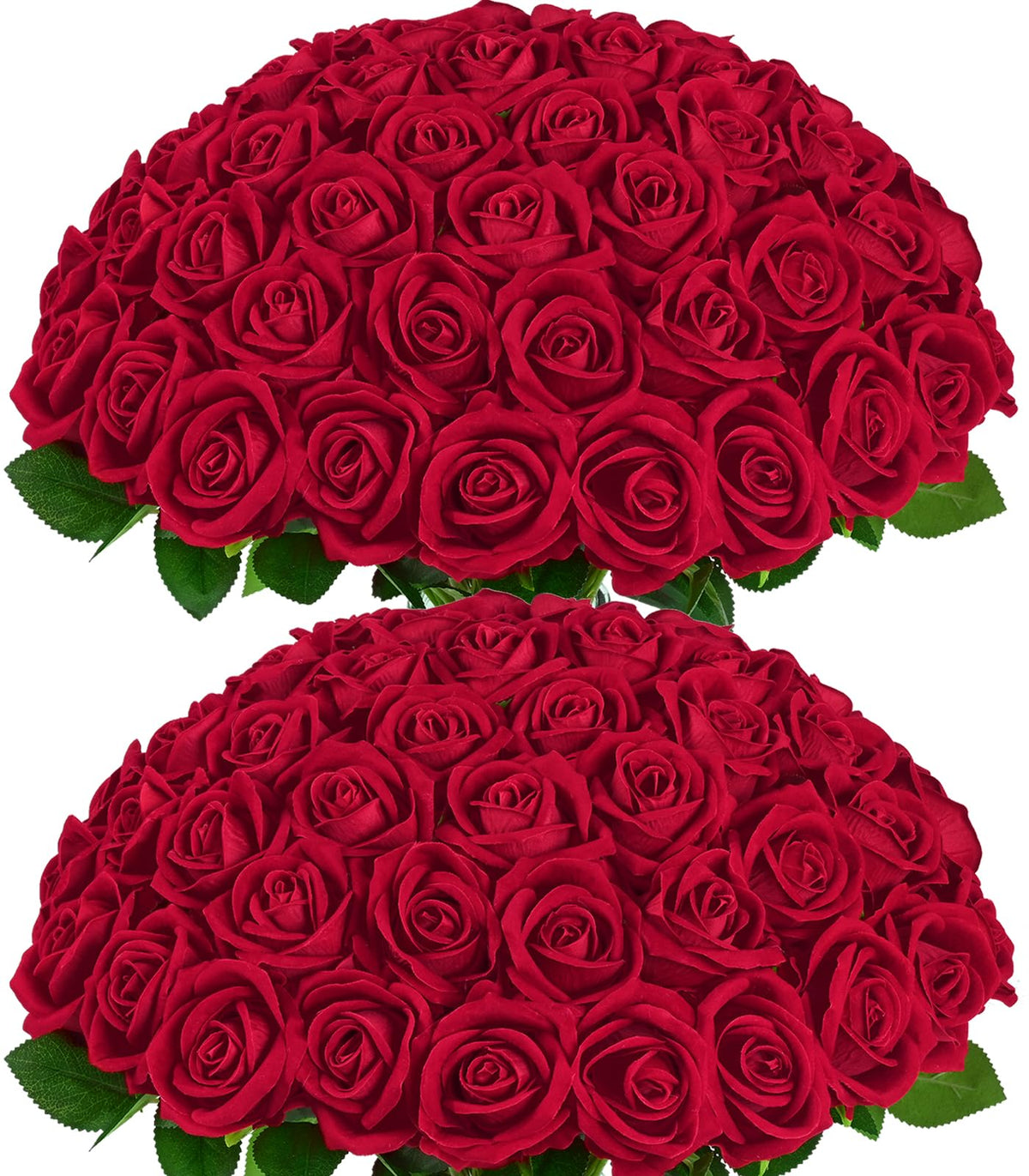 BLEUM CADE 50 red roses with long stems for romantic centerpieces