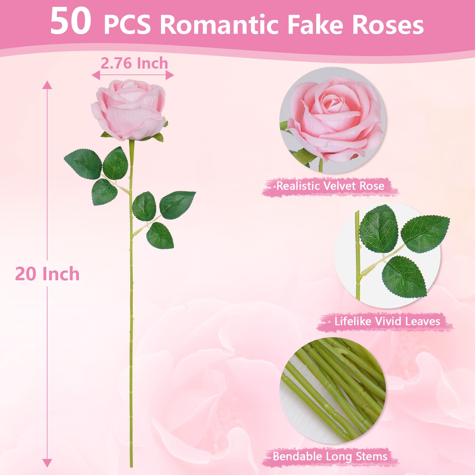 BLEUM CADE bulk pink rose bouquet for DIY wedding decor