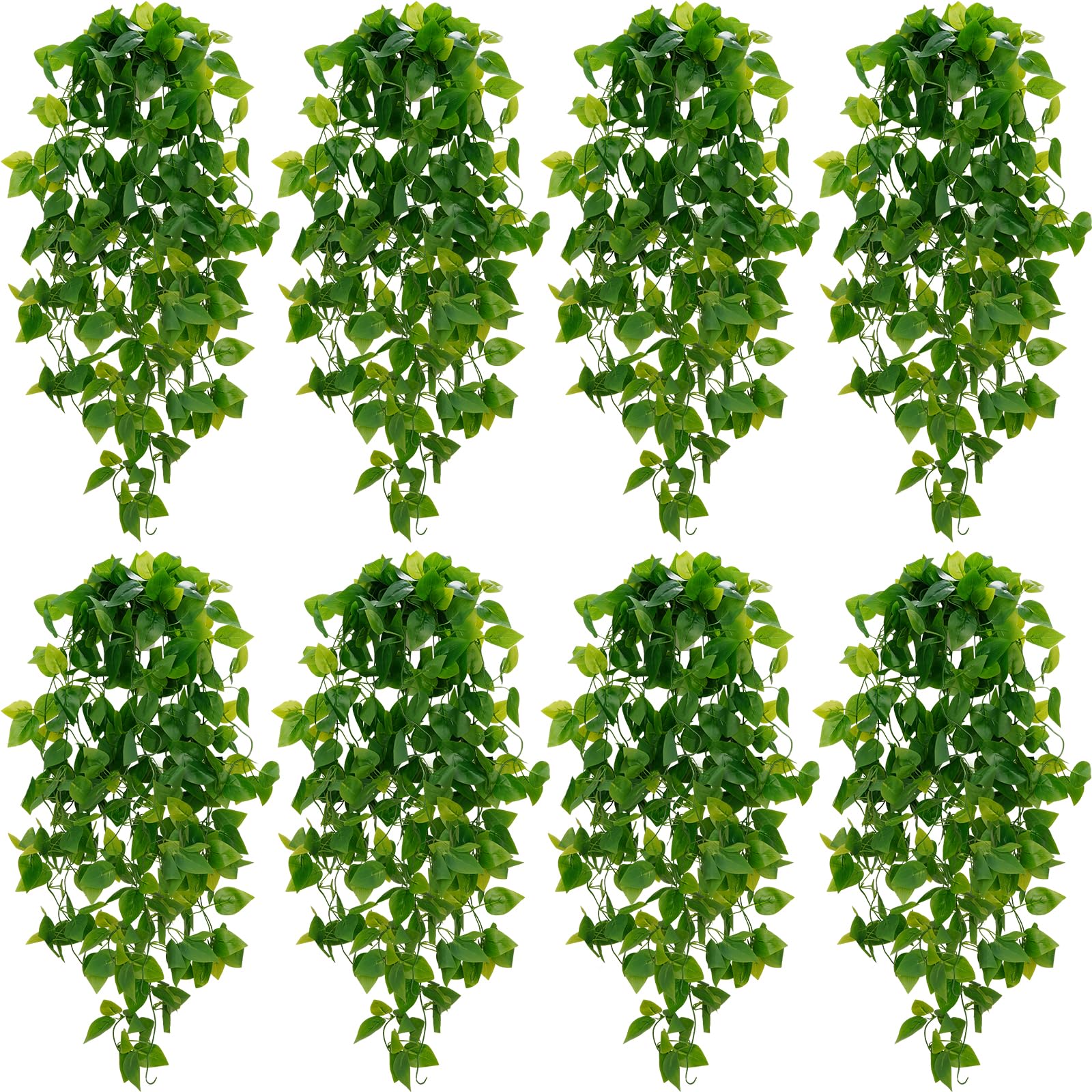 BLEUM CADE fake pothos vines for wall display provide year-round greenery.