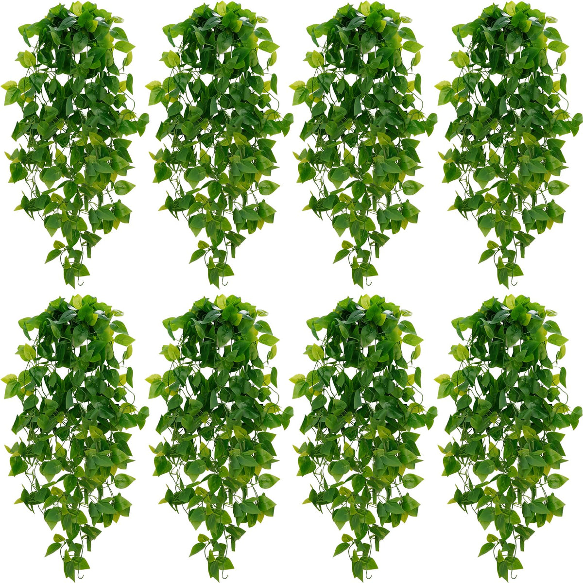 BLEUM CADE fake pothos vines for wall display provide year-round greenery.