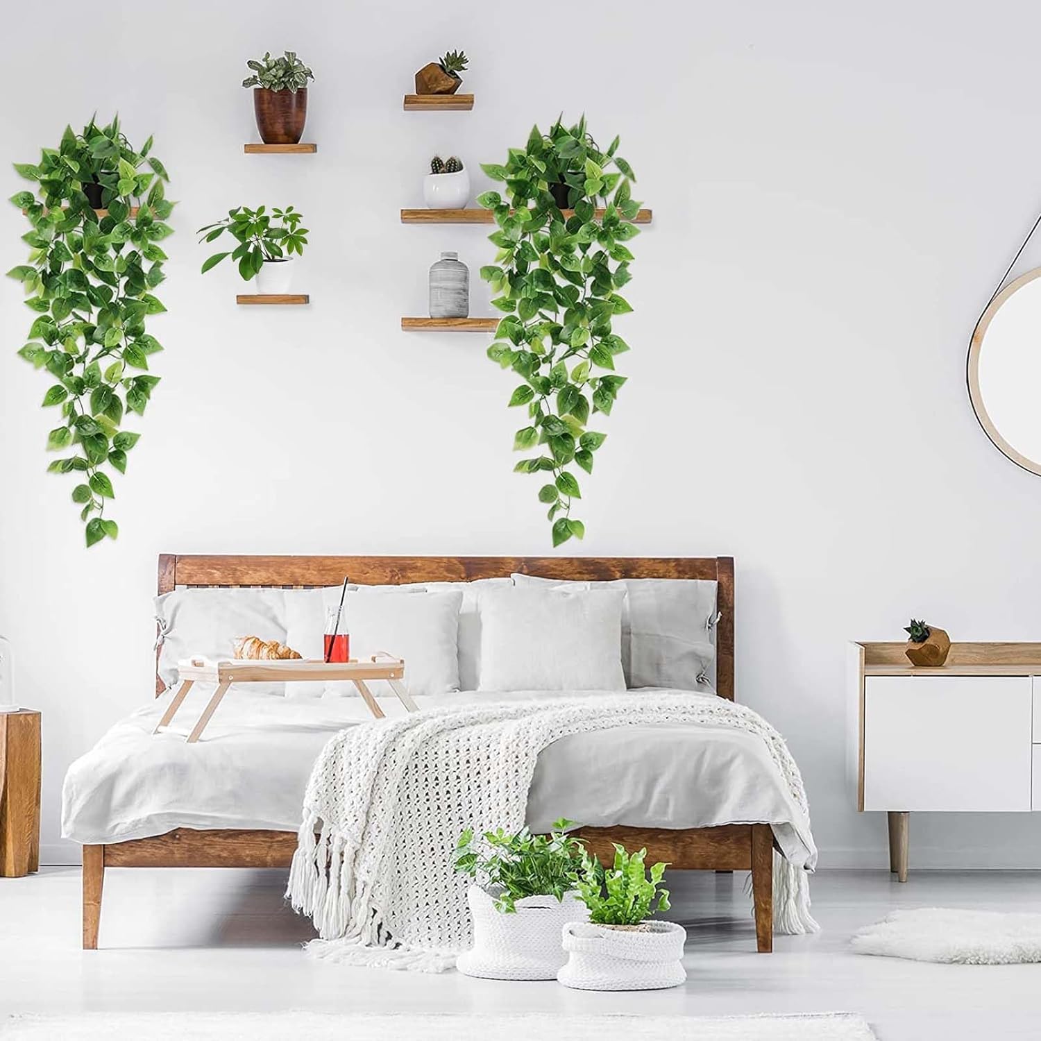 BLEUM CADE durable PVC hanging plants withstand outdoor use with lifelike tones.