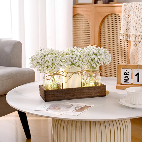 BLEUM CADE string lights inside jars create inviting glow for living spaces