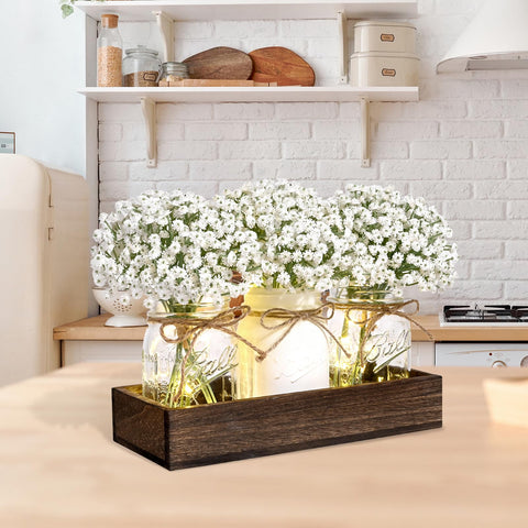 BLEUM CADE three mason jars display adds vintage charm to tables