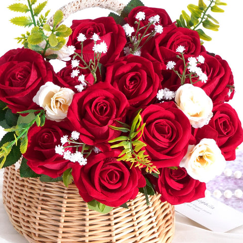 BLEUM CADE velvet rose heads with real-touch texture for weddings